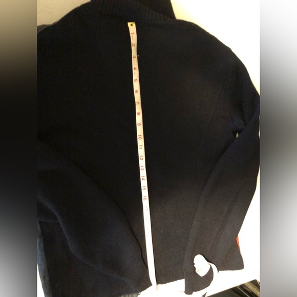 Vintage Prada Sport Navy denim sweater hybrid jacket sz 50 - Picture 14 of 16